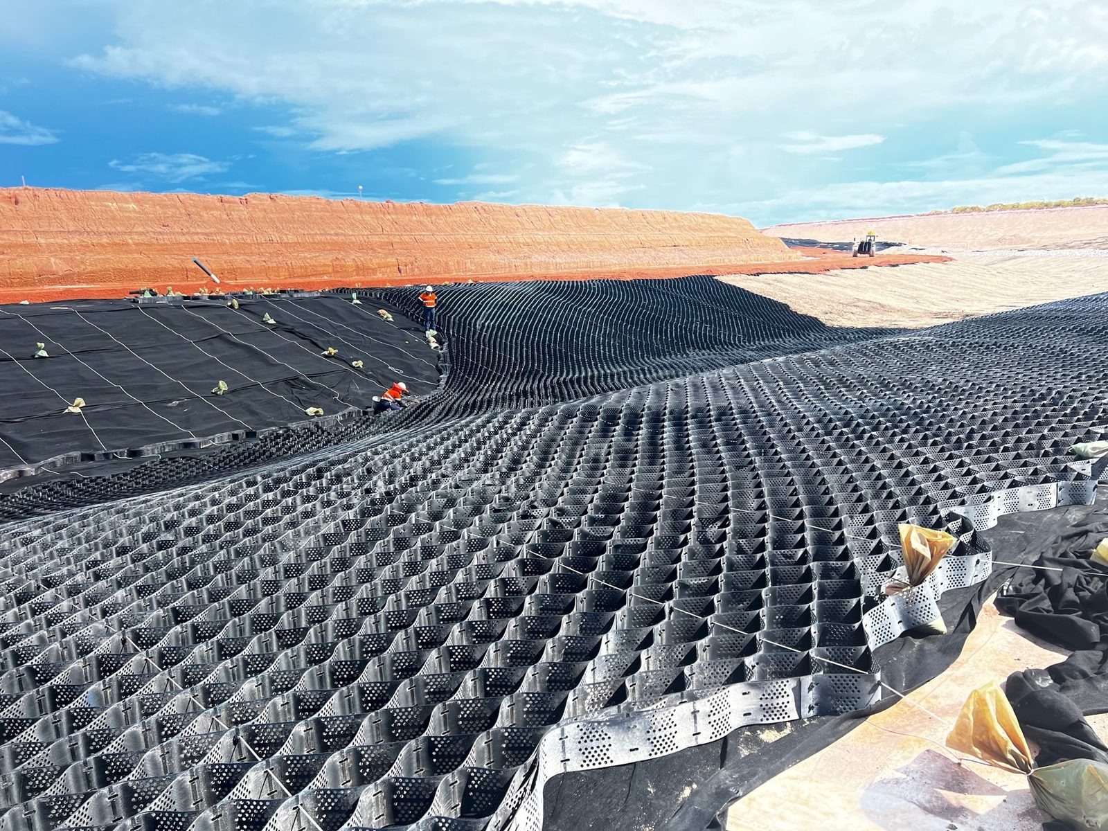 Slope stabilisation works on a civil project