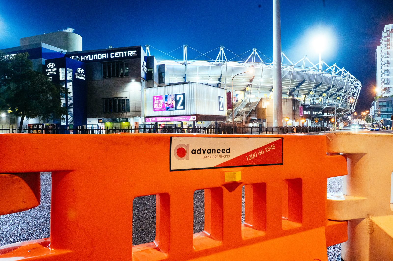 Crowd control fencing at a major motorsport event